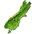 South Island map showing Wanaka